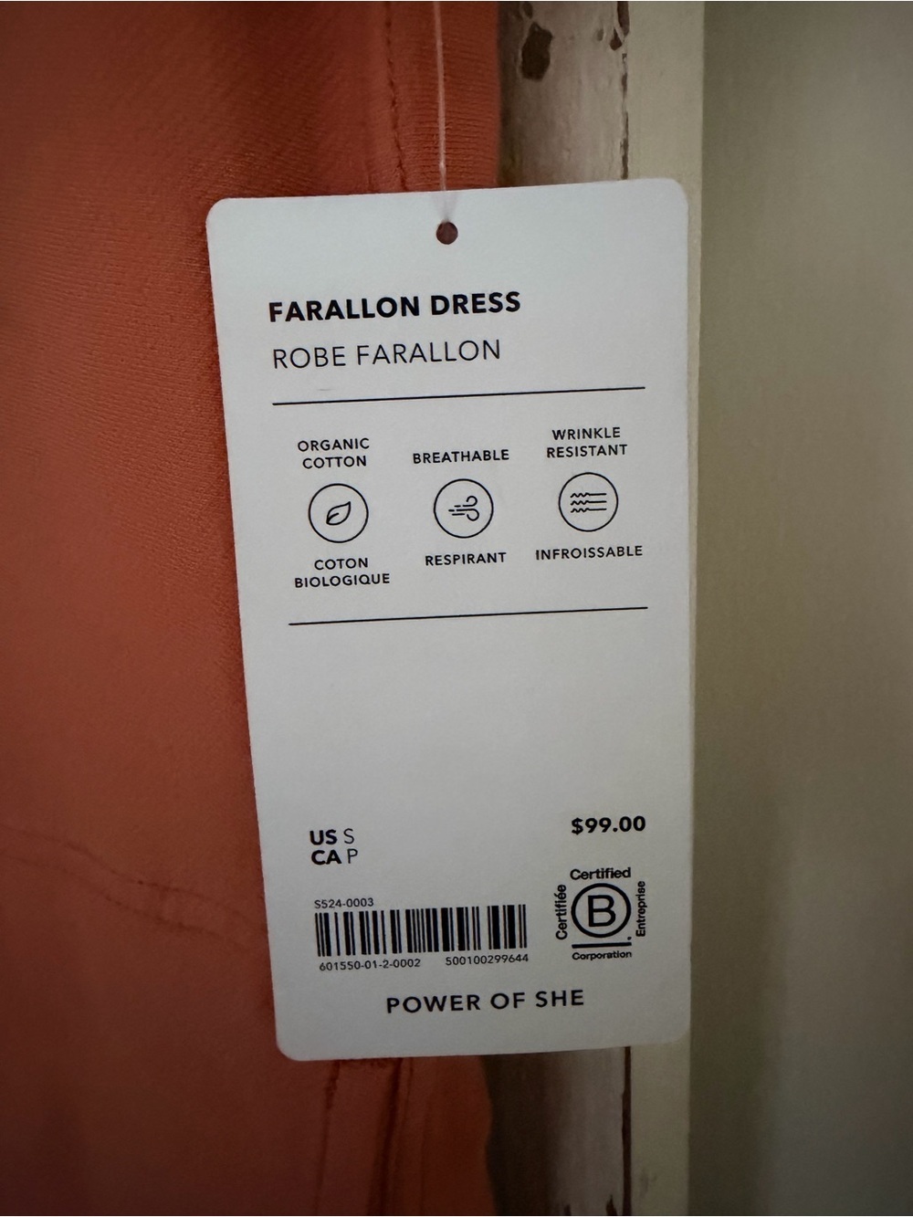 NWT Athleta Farallon Dress in Terracotta Orange Size small - Picture 4 of 4
